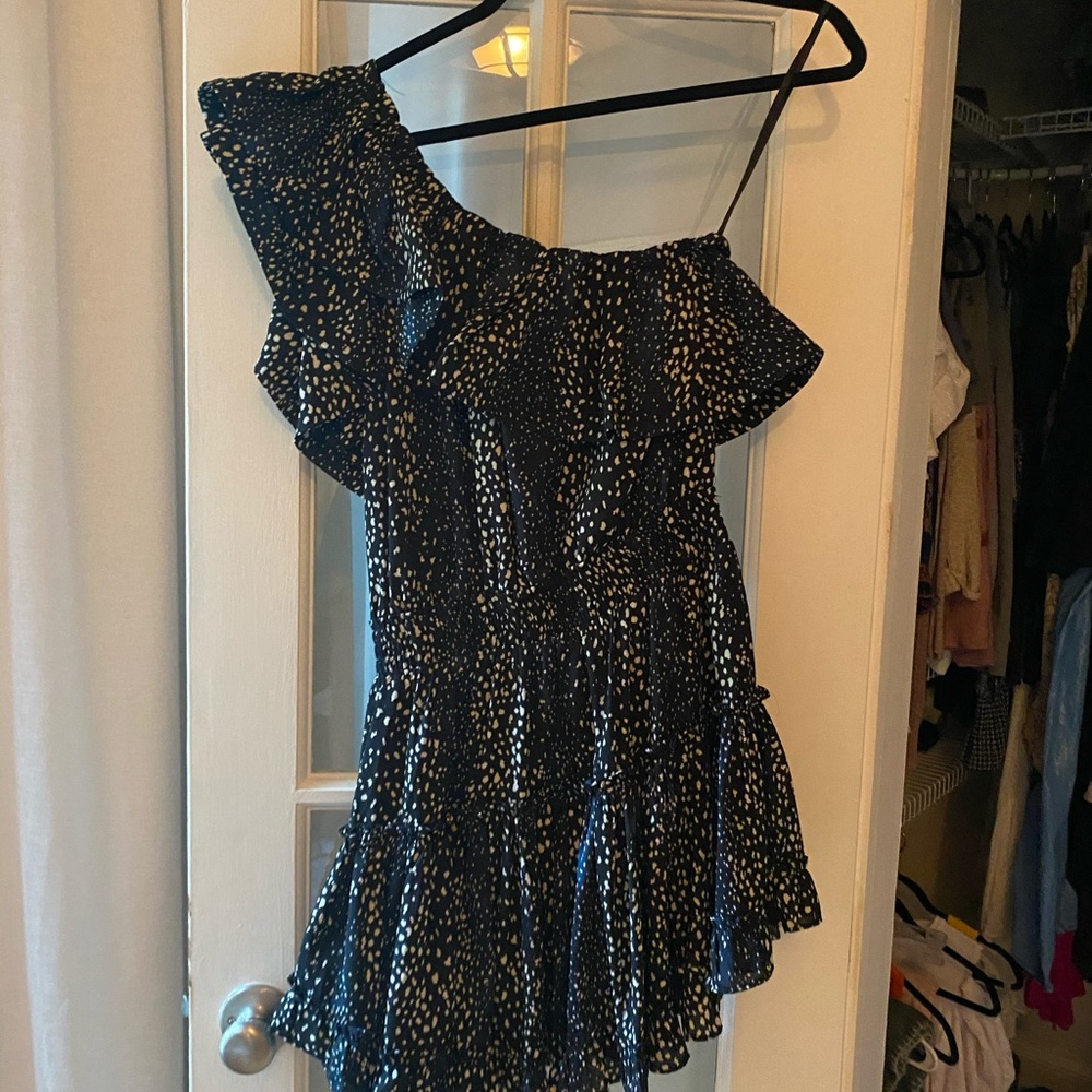 buddy love sofia one shoulder ruffle dress